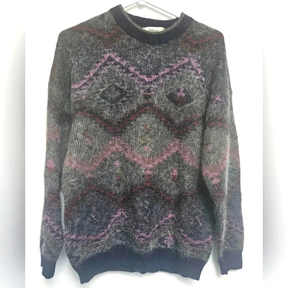 Vintage St.Michael y2k 100% Scottish Wool Crewneck Boxy sz L Sweater Unisex .